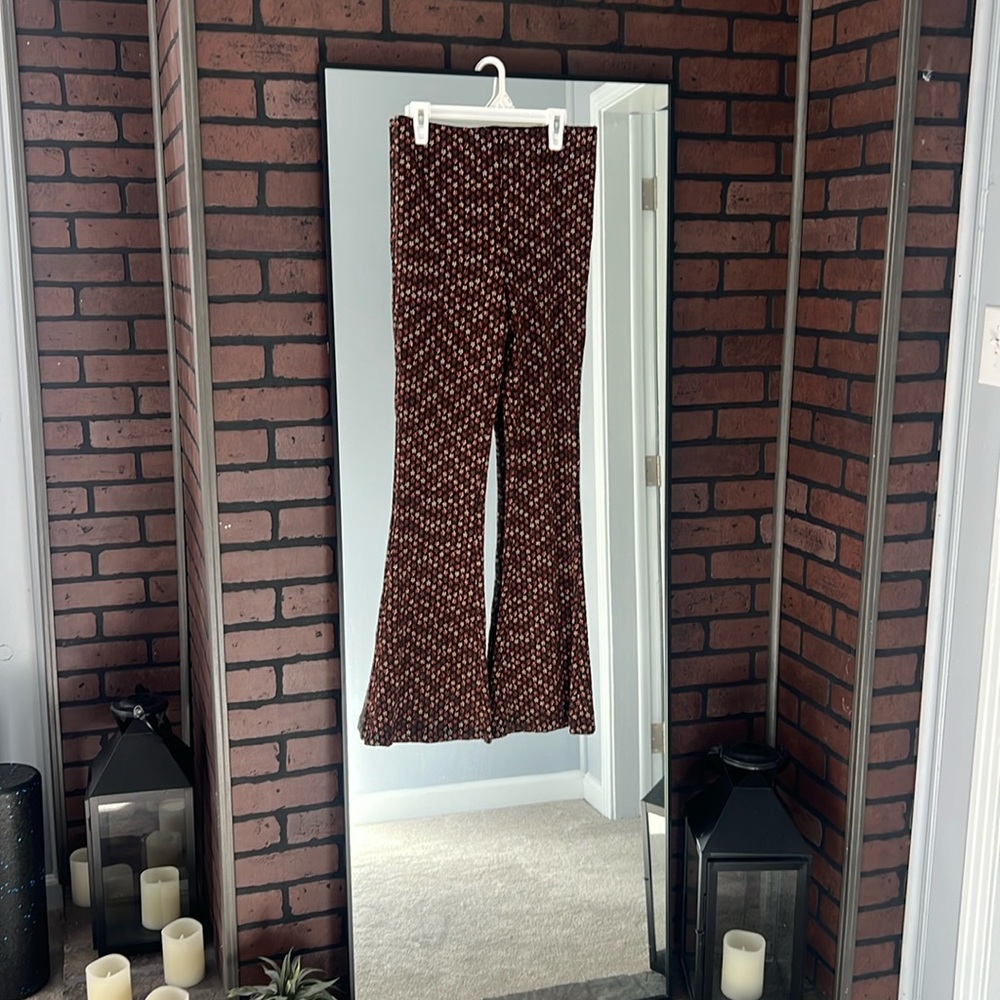 Free People Mesh Print Floral Pull on Pants